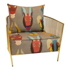Sedia Club in ottone lucido
