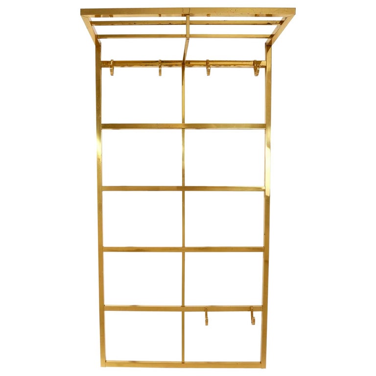 Polished Brass Coatrack Wardrobe, 1960s 1