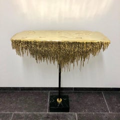Polished Brass Console with Marble Base