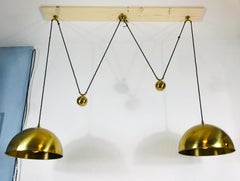 Polished Brass Counter Balance Pendants by Florian Schulz, 1970s, Germany