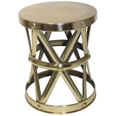 Polished Brass Drum Table by Sarried Ltd