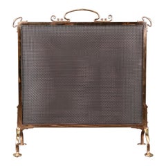 Polished Brass Fire Screen