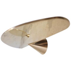 Polished Brass Floating Shelves Signed by Chanel Kapitanj, Medium