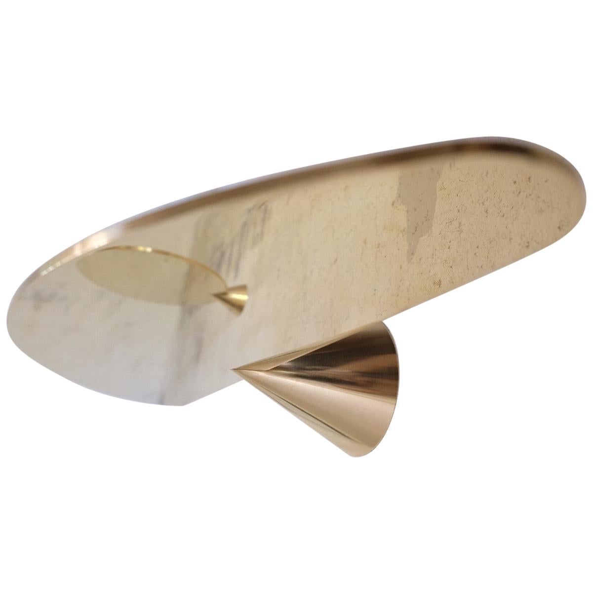 Polished Brass Floating Shelves Signed by Chanel Kapitanj, Medium For Sale