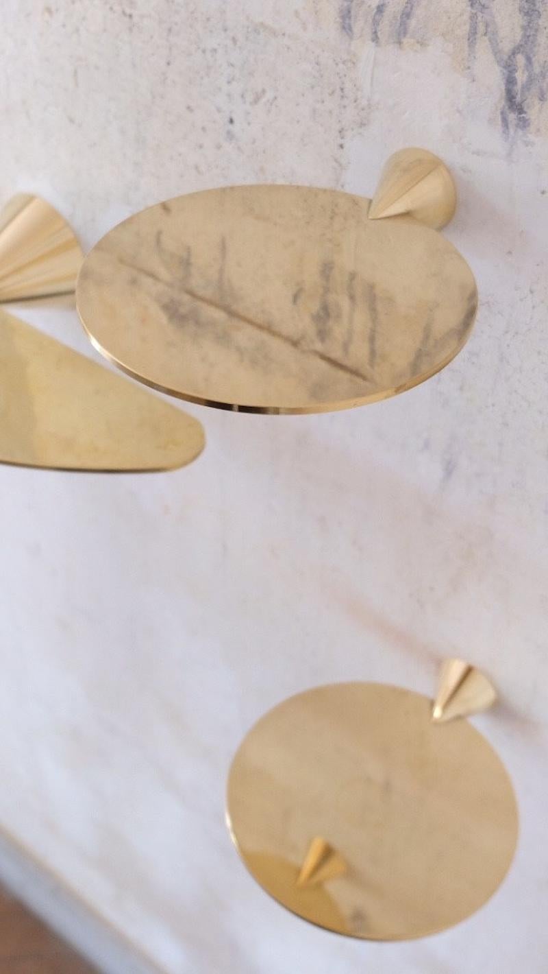 Modern Polished Brass Floating Shelves Signed by Chanel Kapitanj, Small