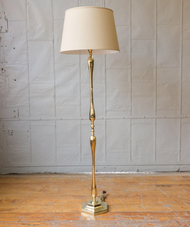 Polished Brass Floor Lamp at 1stDibs