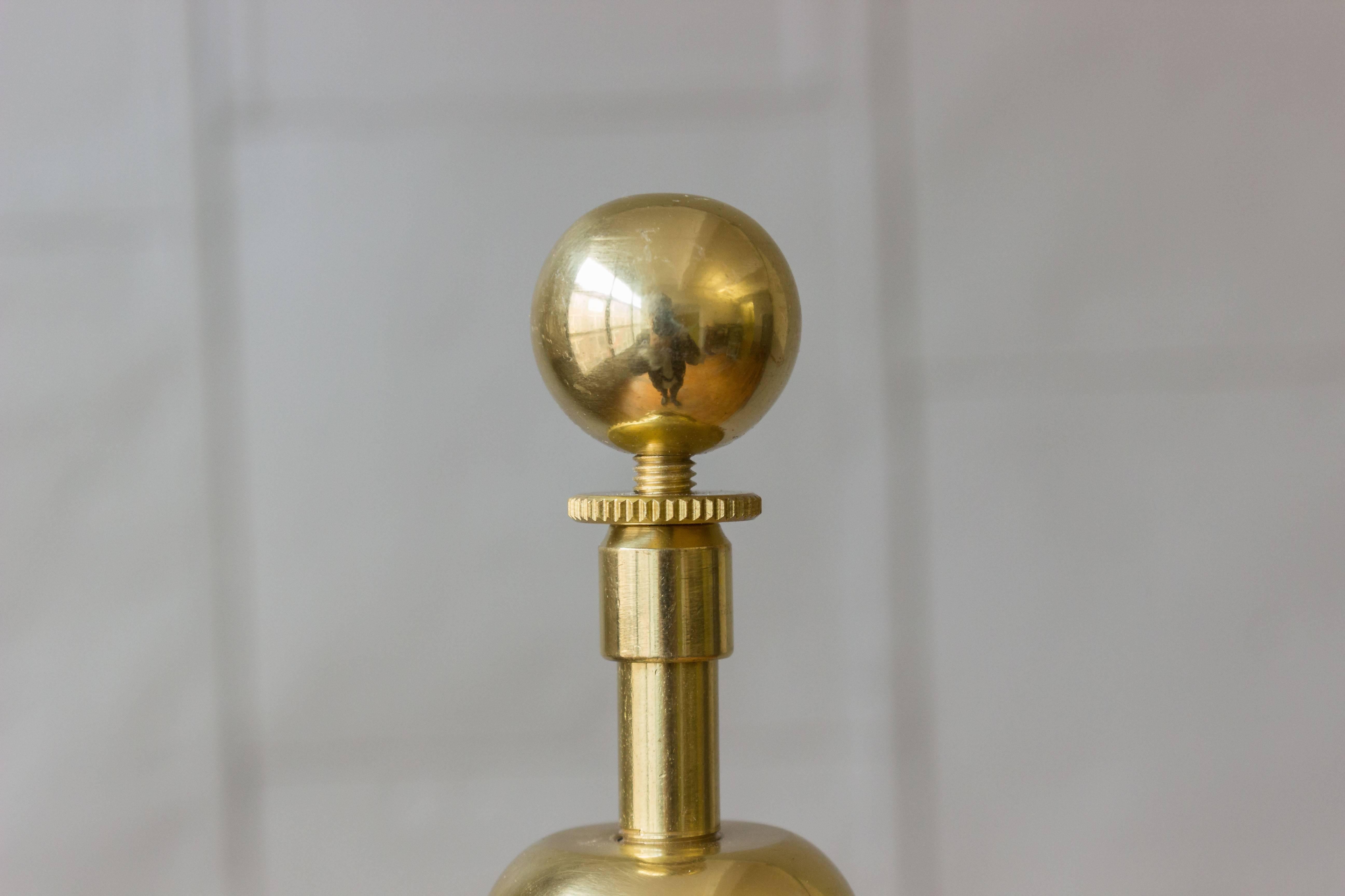 Polished Brass Floor Lamp with Tripod Base 1