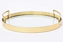 Brass and Glass Modernist Mid-Century Tray Barware Italian