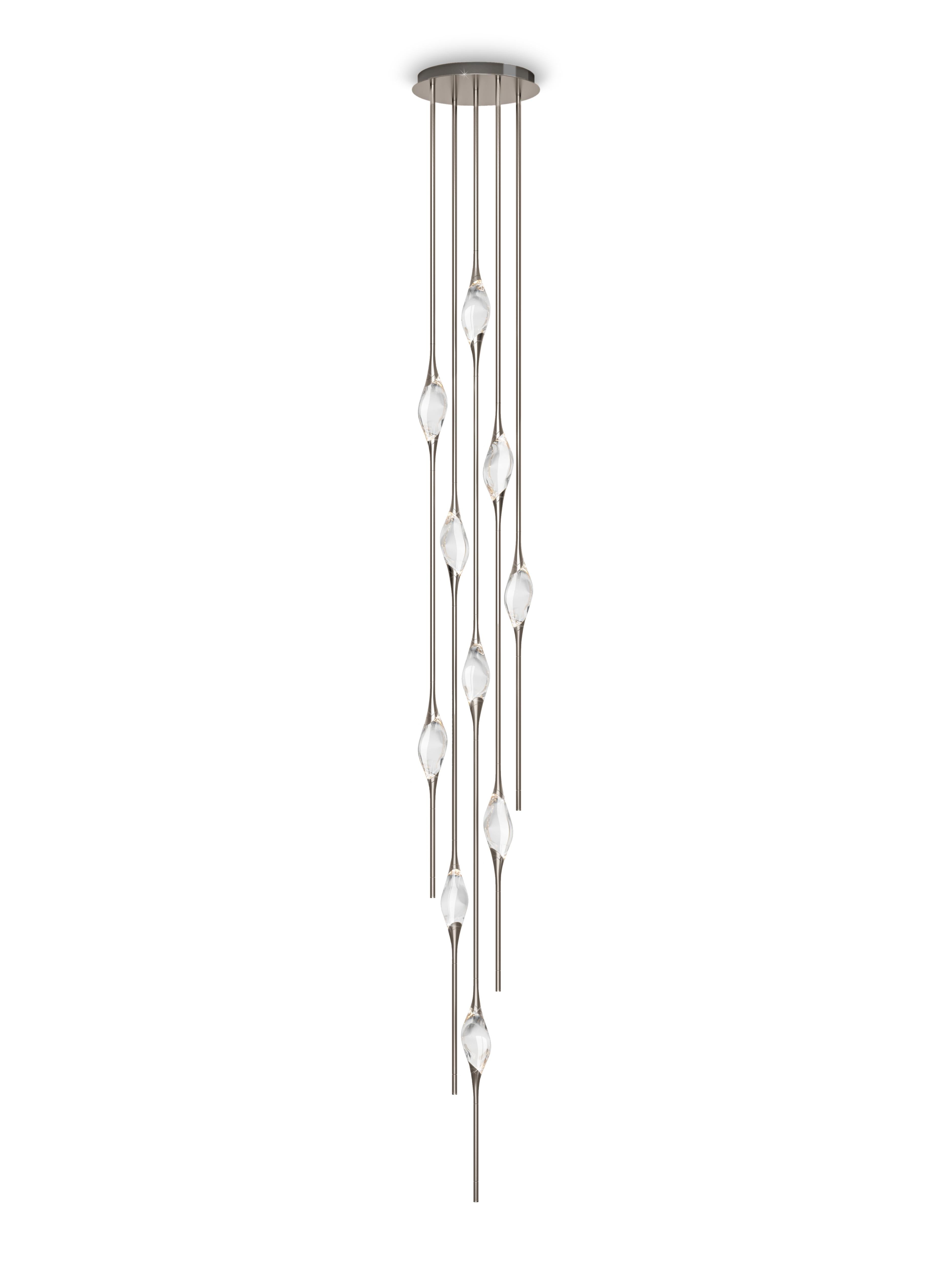 Italiano Lampadario a grappolo Il Pezzo 12 in ottone lucido D. A. di Il Pezzo Mancante in vendita