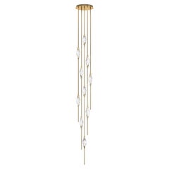 Lampadario a grappolo Il Pezzo 12 in ottone lucido D. A. di Il Pezzo Mancante