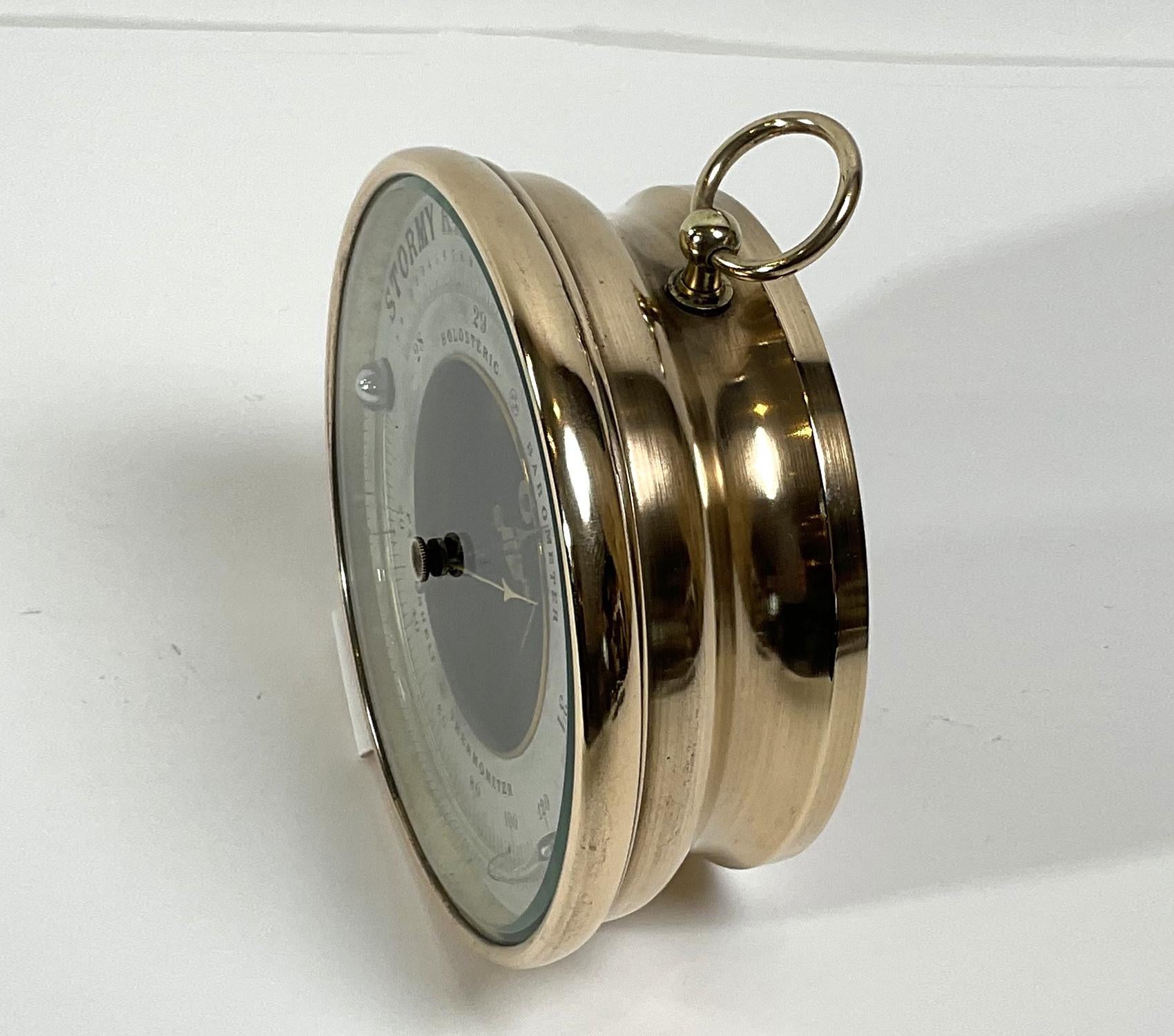 Polished Brass Library Barometer 2