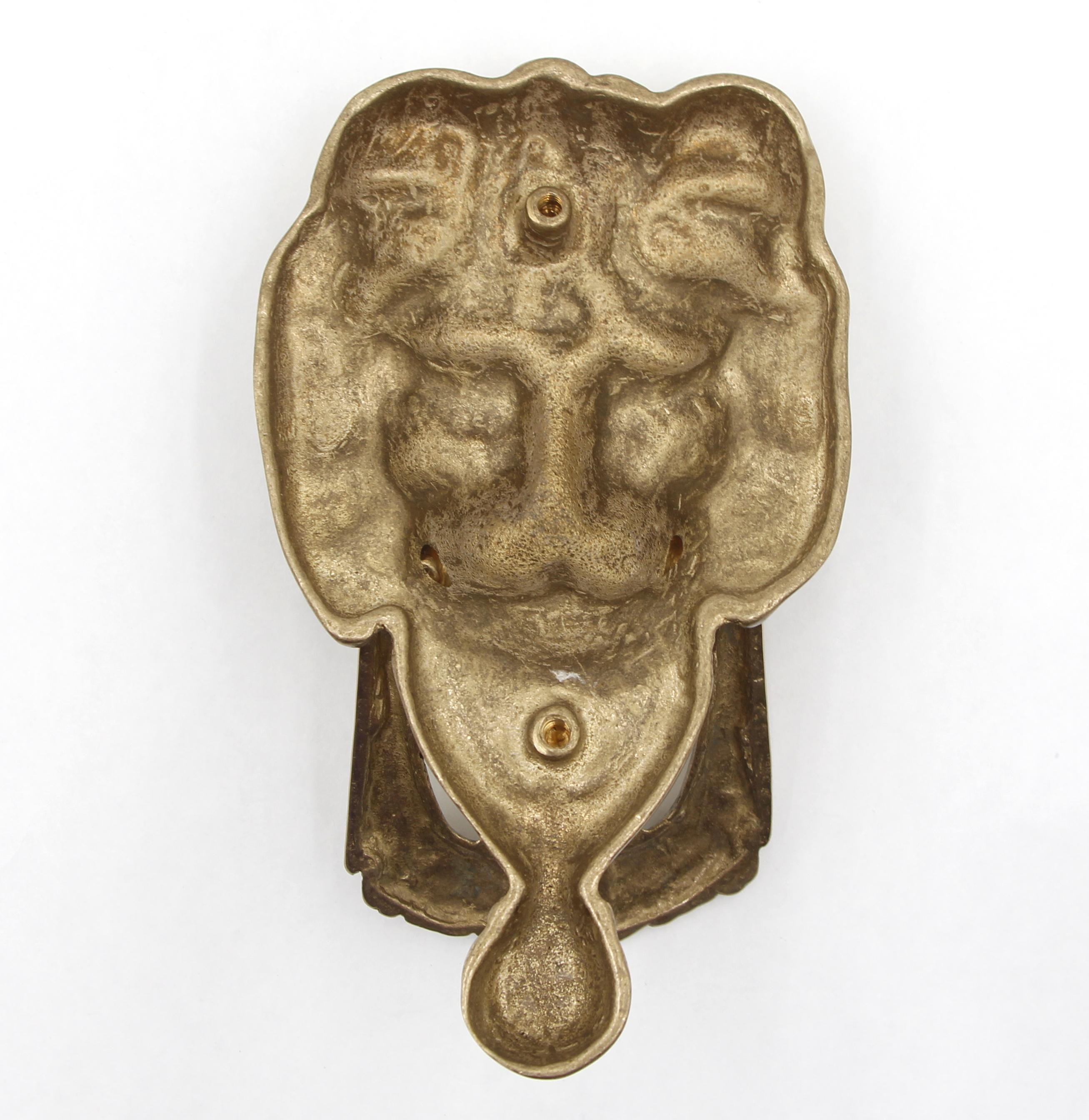 Polished Brass Lion Head Door Knocker For Sale 4