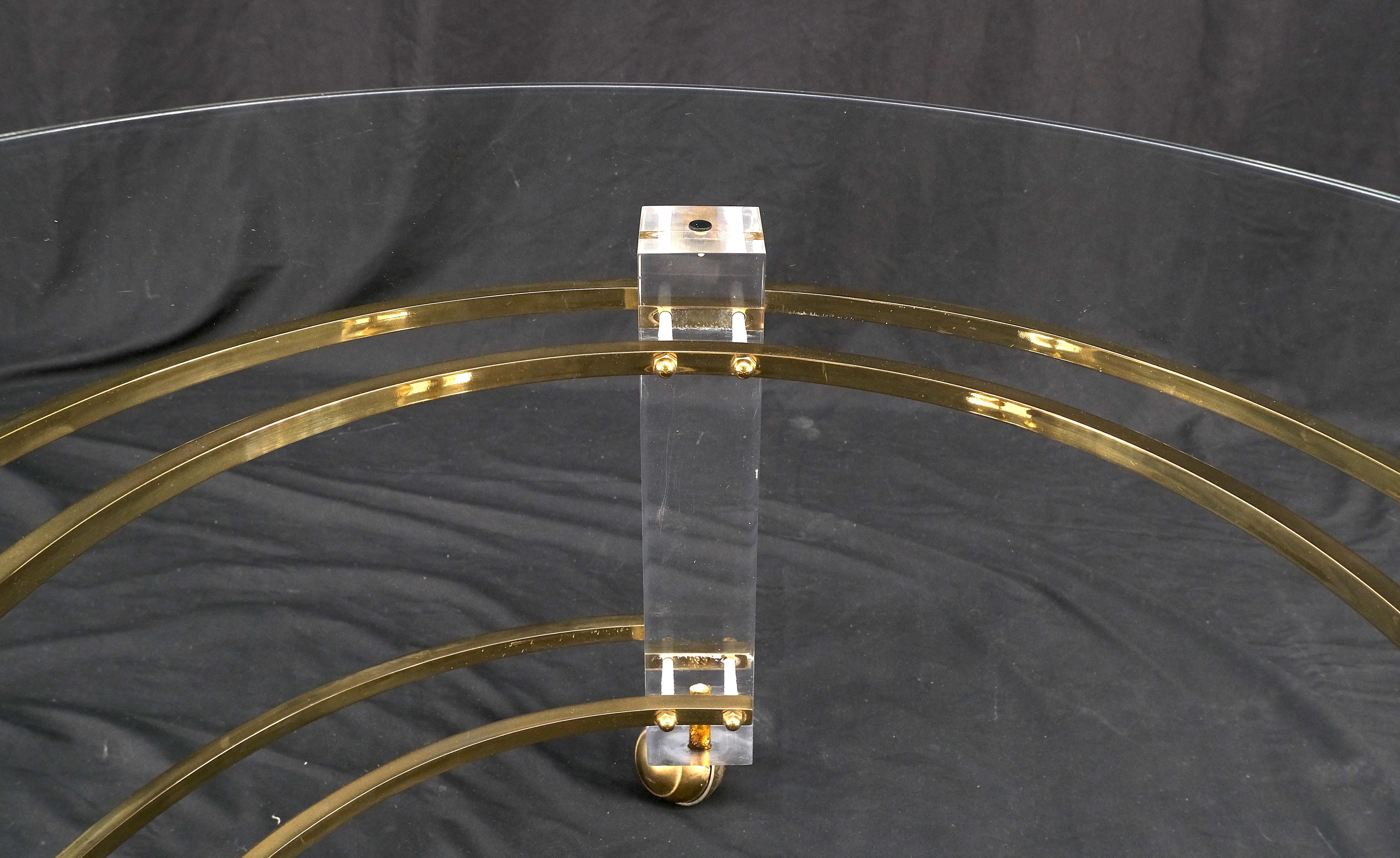 lucite round coffee table