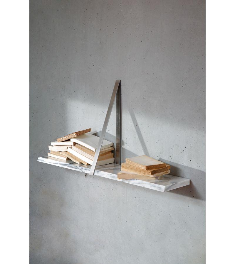 Modern Polished Brass Marble T-Square Shelf by Michael Anastassiades