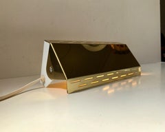 Polished Brass Mirror Sconce by Knud Christensen, Denmark, 1970s