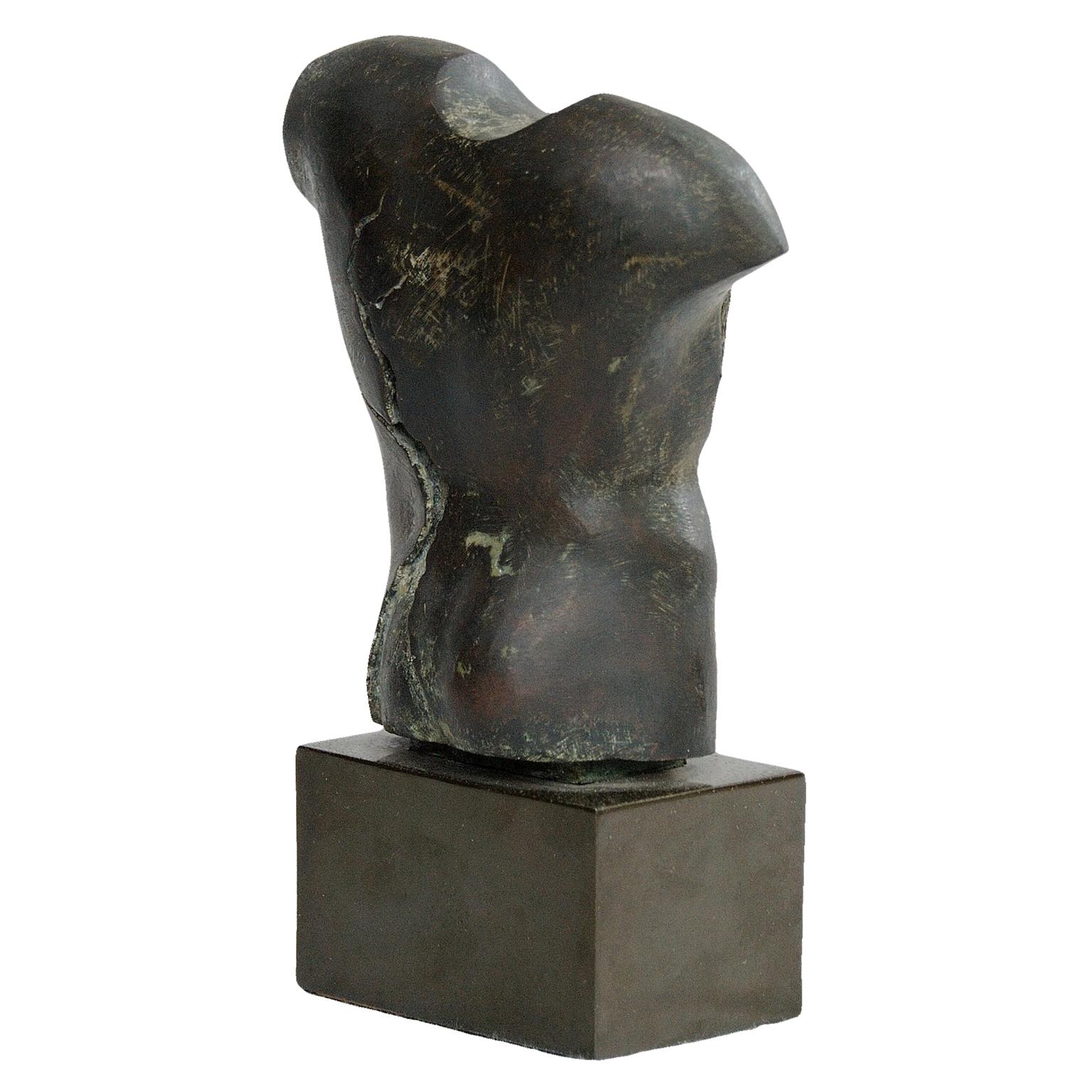 This is a lovely polished brass mounted bronze 'Torso' by the celebrated Spanish sculptor Carlos Garcia Muela (1936-2013).
Signed 127/225 Muela, circa 1970.