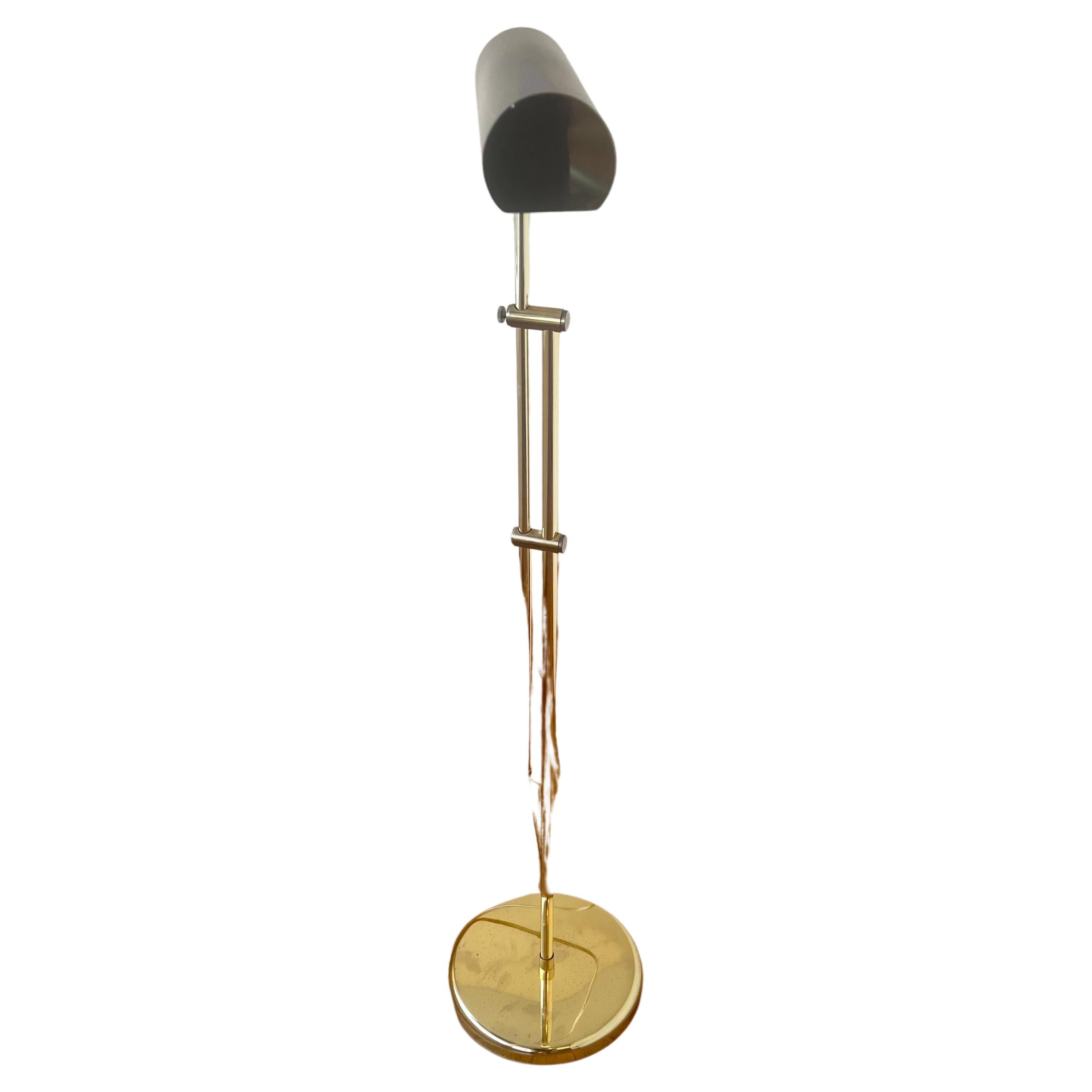 American Polished Brass Multi-Directional Pharmacy Floor Lamp Attributed Frederick Cooper