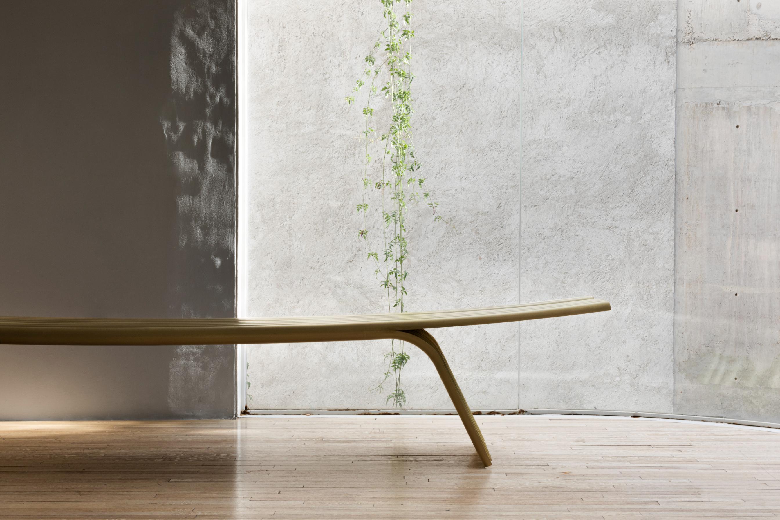 Contemporary Polished Brass OBJ-02 Bench by Manu Bano For Sale