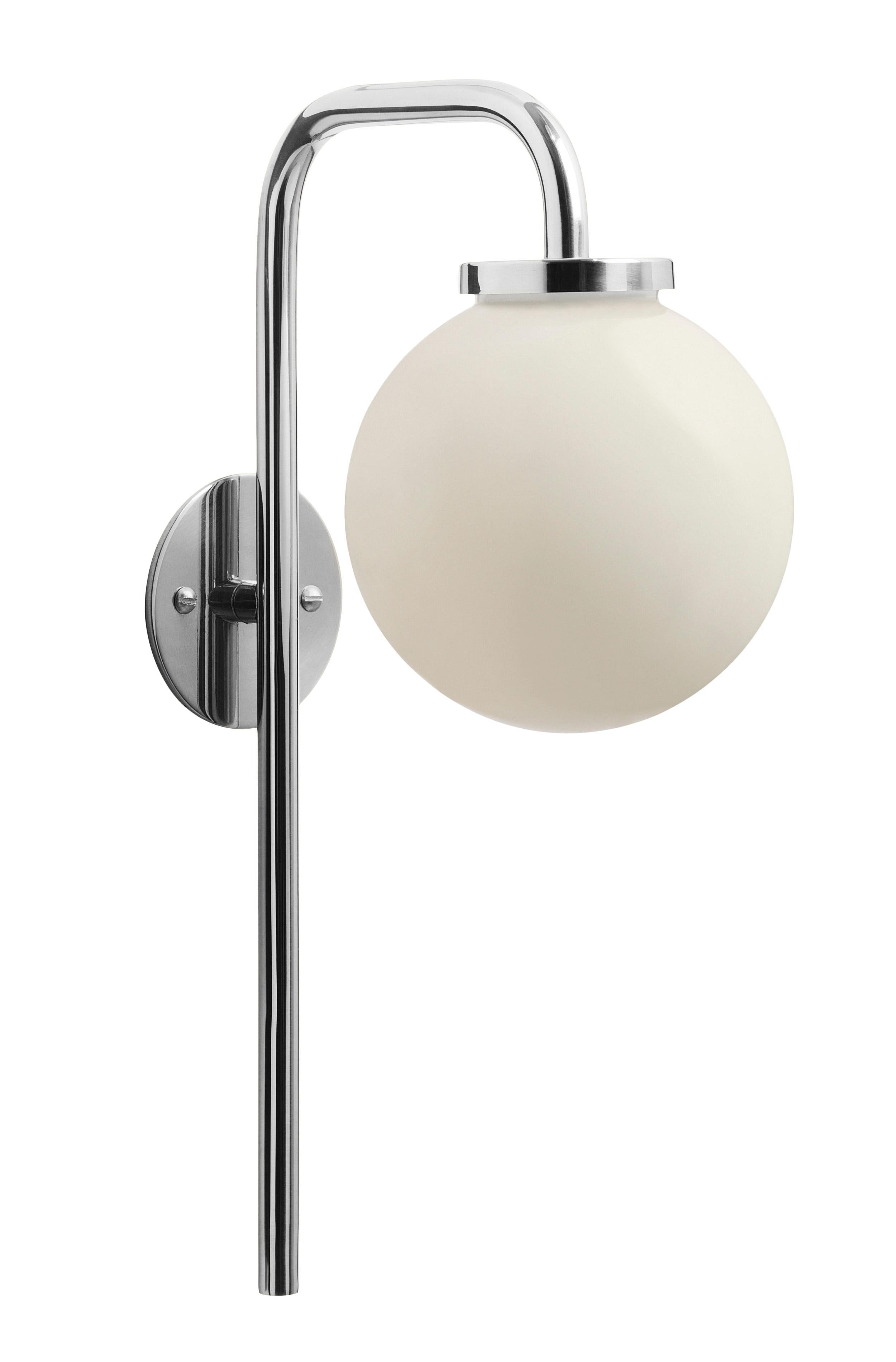 Modern Polished Brass Opal Big Bulb Wall Lamp by CTO Lighting For Sale