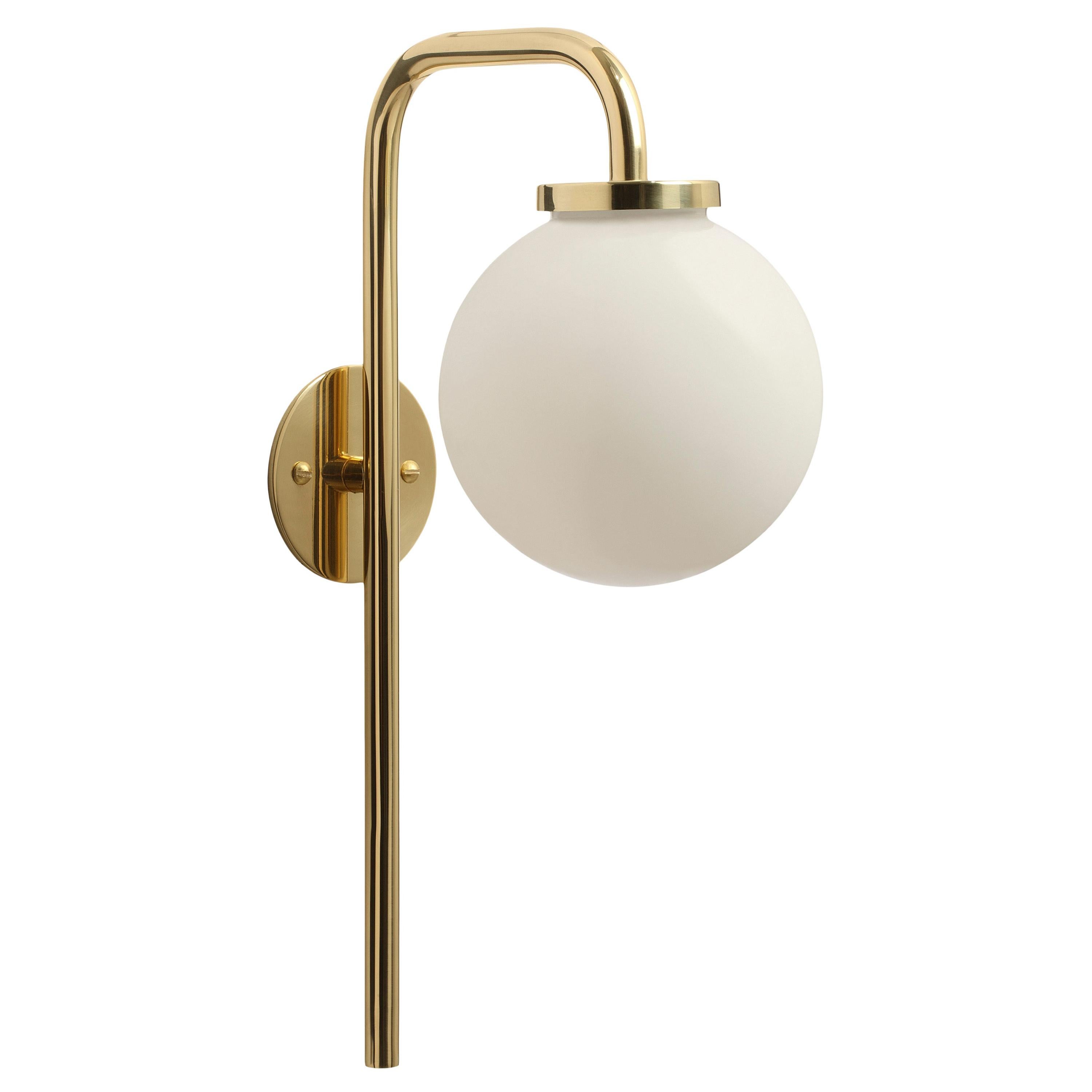 Polished Brass Opal Big Bulb Wall Lamp by CTO Lighting For Sale