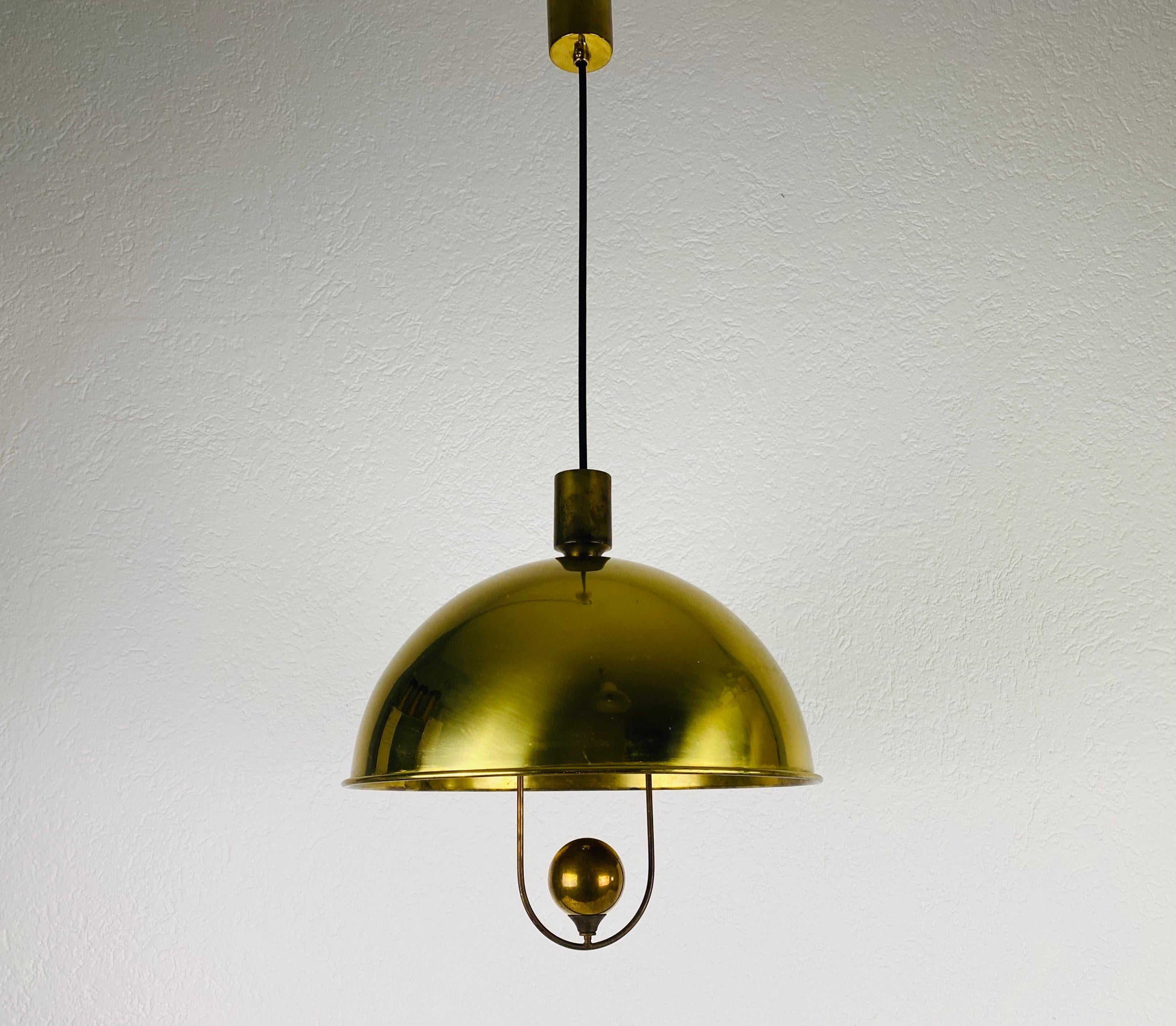 Polished Brass Pendant Lamp by Florian Schulz, 1970s, Germany For Sale 6