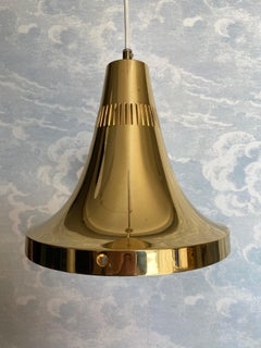 Polished Brass Pendant Light by Hans-Agne Jakobsson, Sweden, 1960s (T598)
