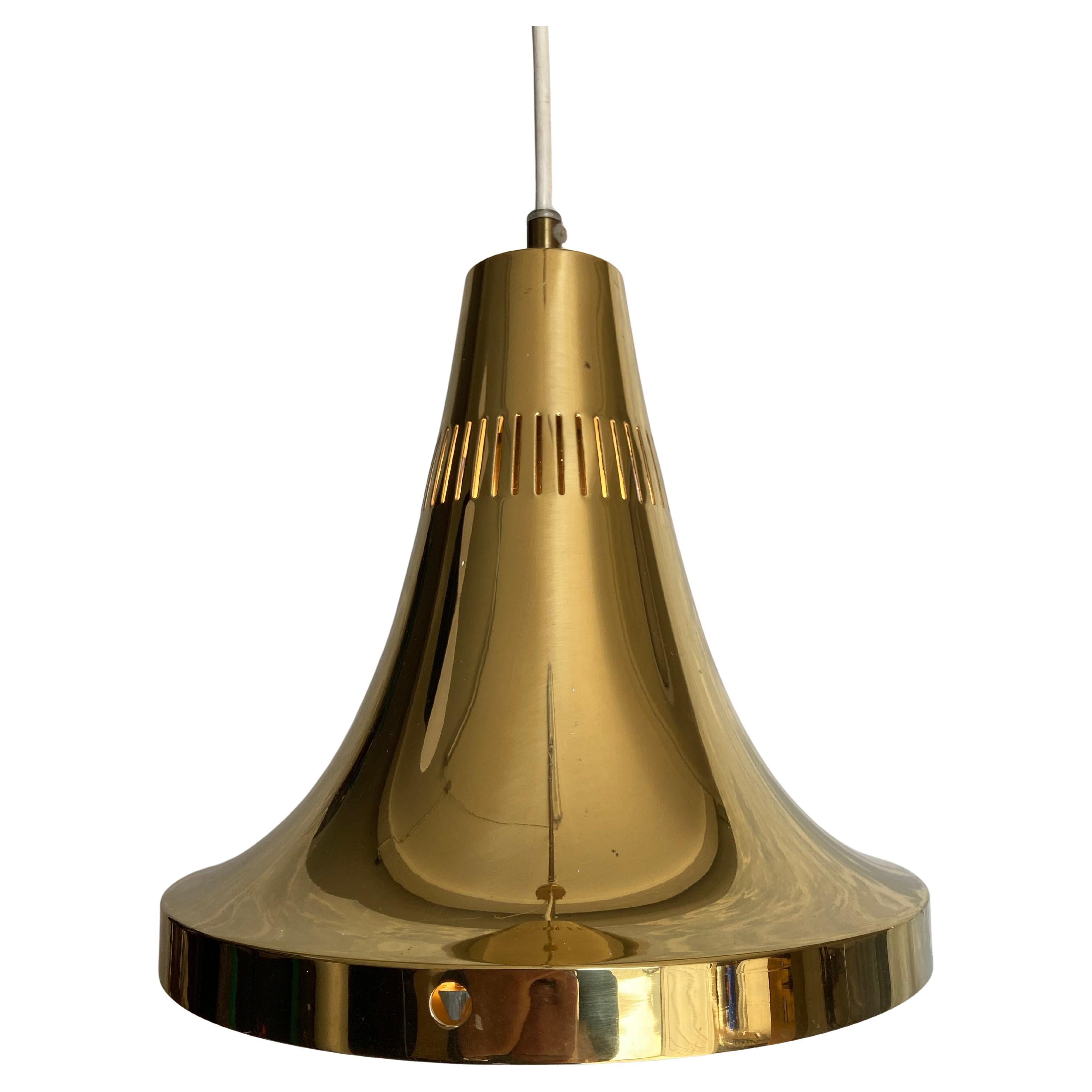 Polished Brass Pendant Light by Hans-Agne Jakobsson, Sweden, 1960s (T598)