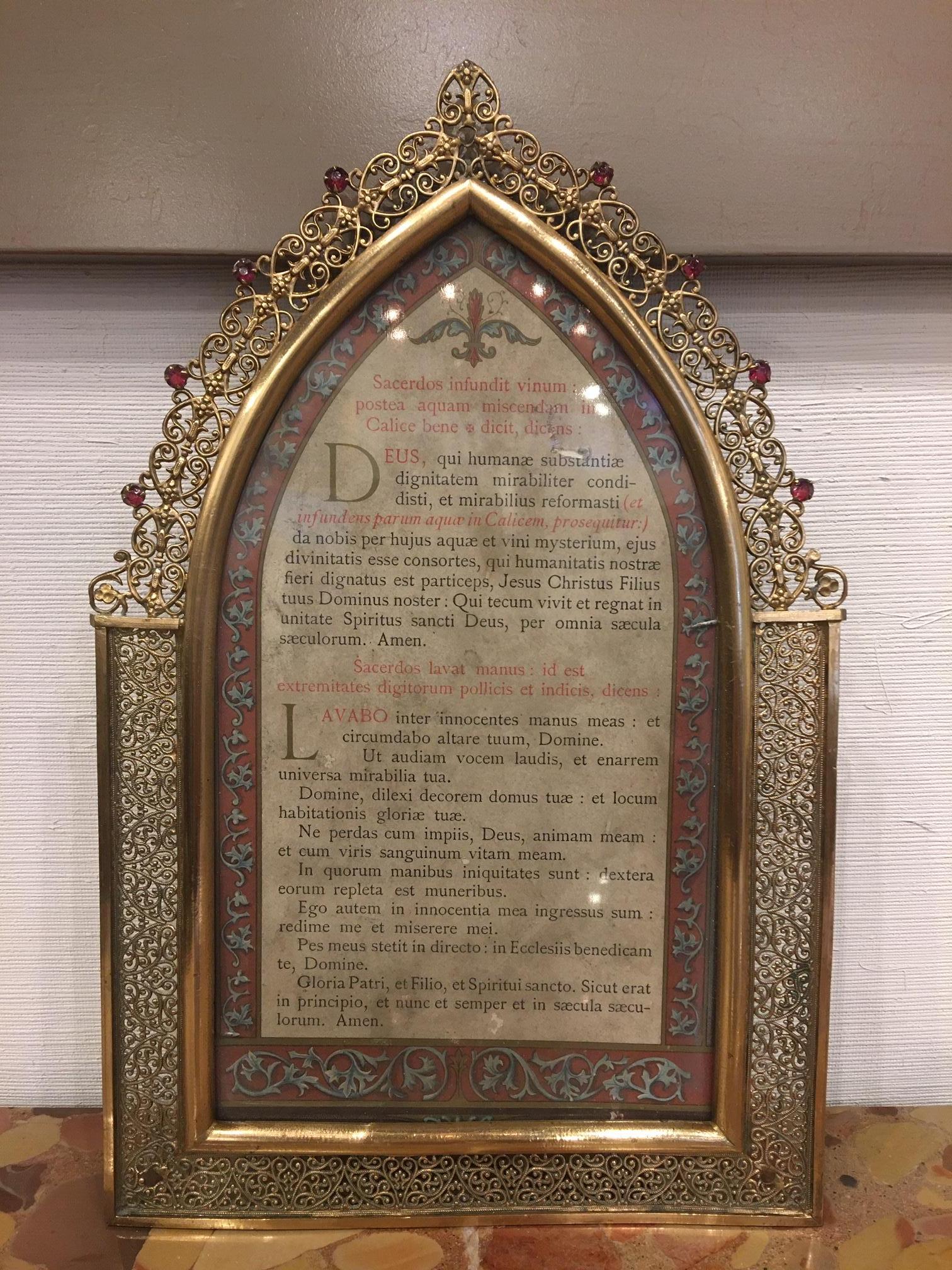 French Polished Brass Picture Frame with Decorative Trim Around, 19th Century