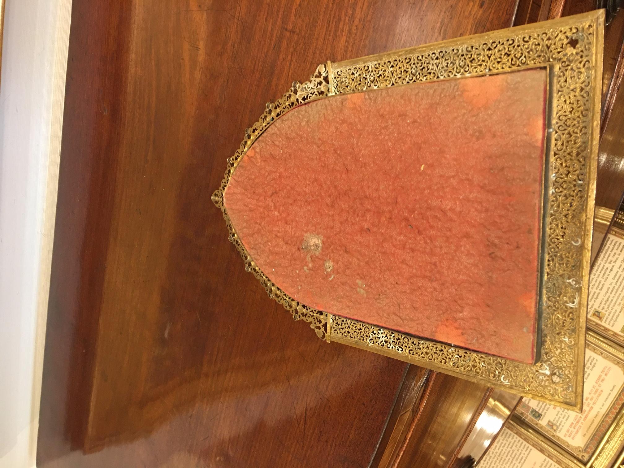 Polished Brass Picture Frame with Decorative Trim Around, 19th Century 4