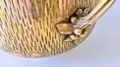Polished Brass Planter with Floral and Fruit Motifs, Vintage Elegance