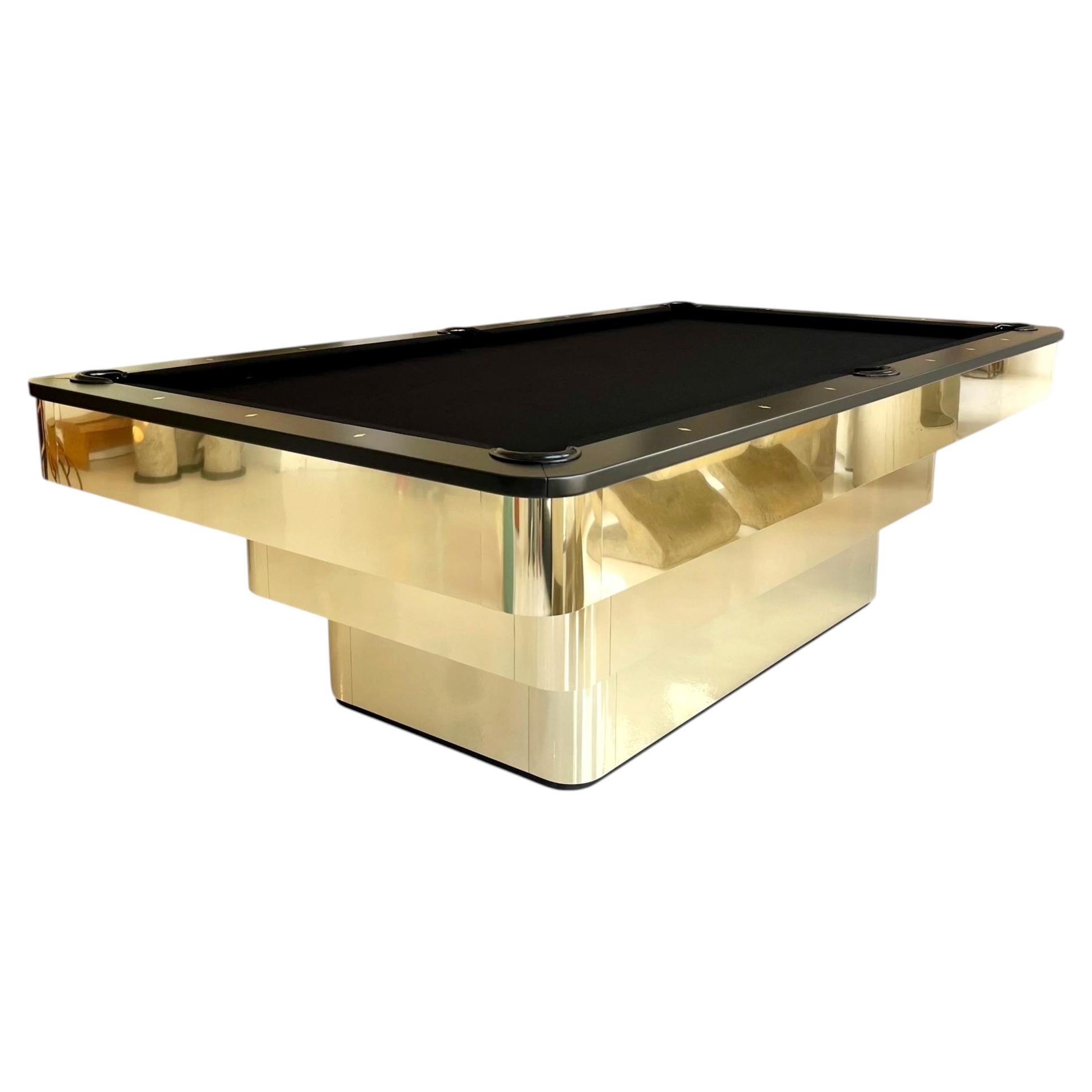 Table de billard en laiton poli par Merit, 2026 USA en vente