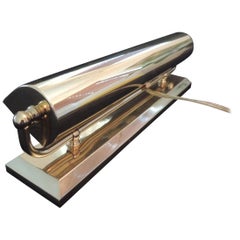 Vintage Polished Brass Portable Plug-In Picture Light