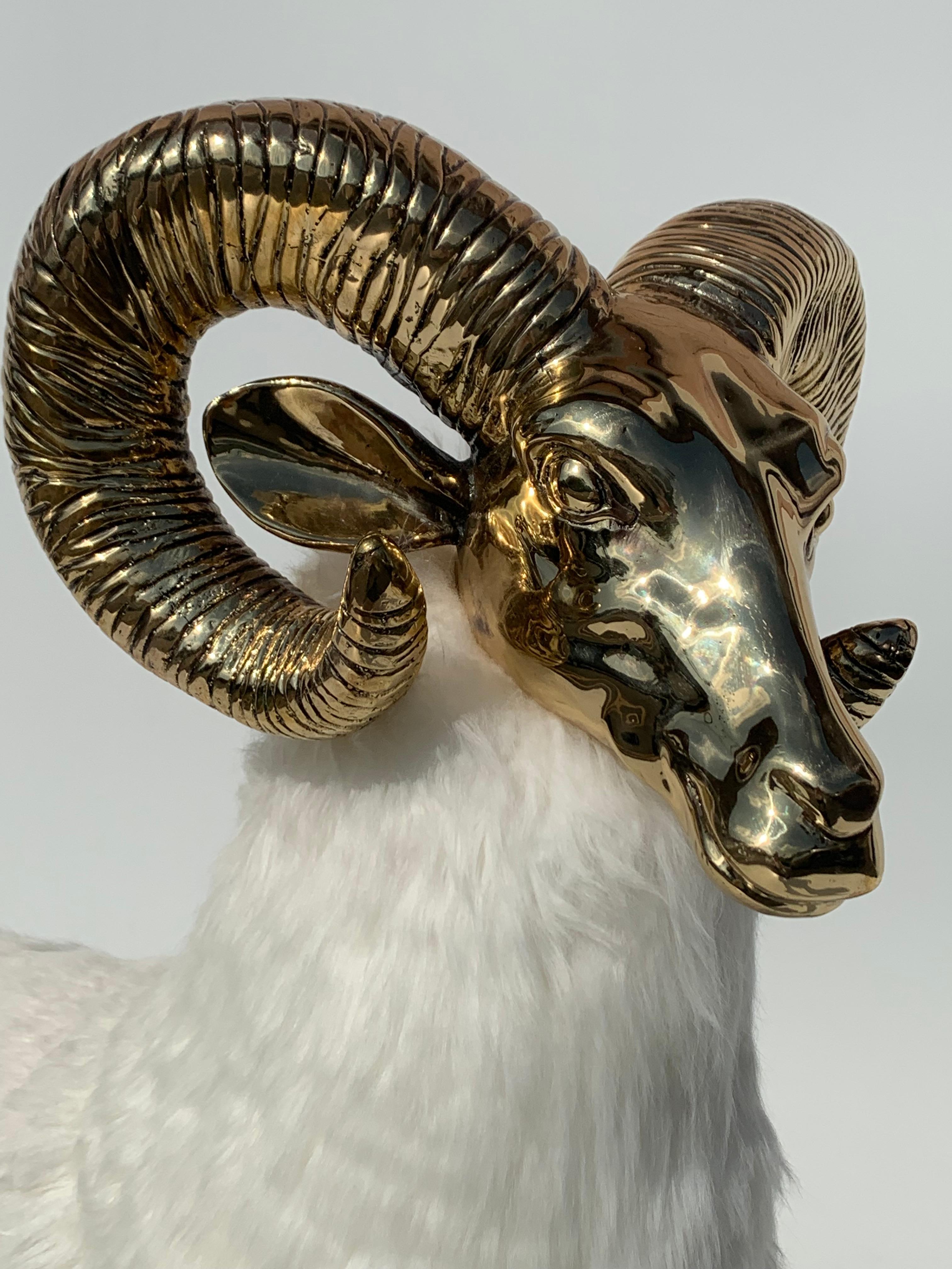 Polished Brass Ram or Sheep Sculpture 4