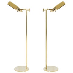 Polished Brass Reading Lamps by Nessen, Pair