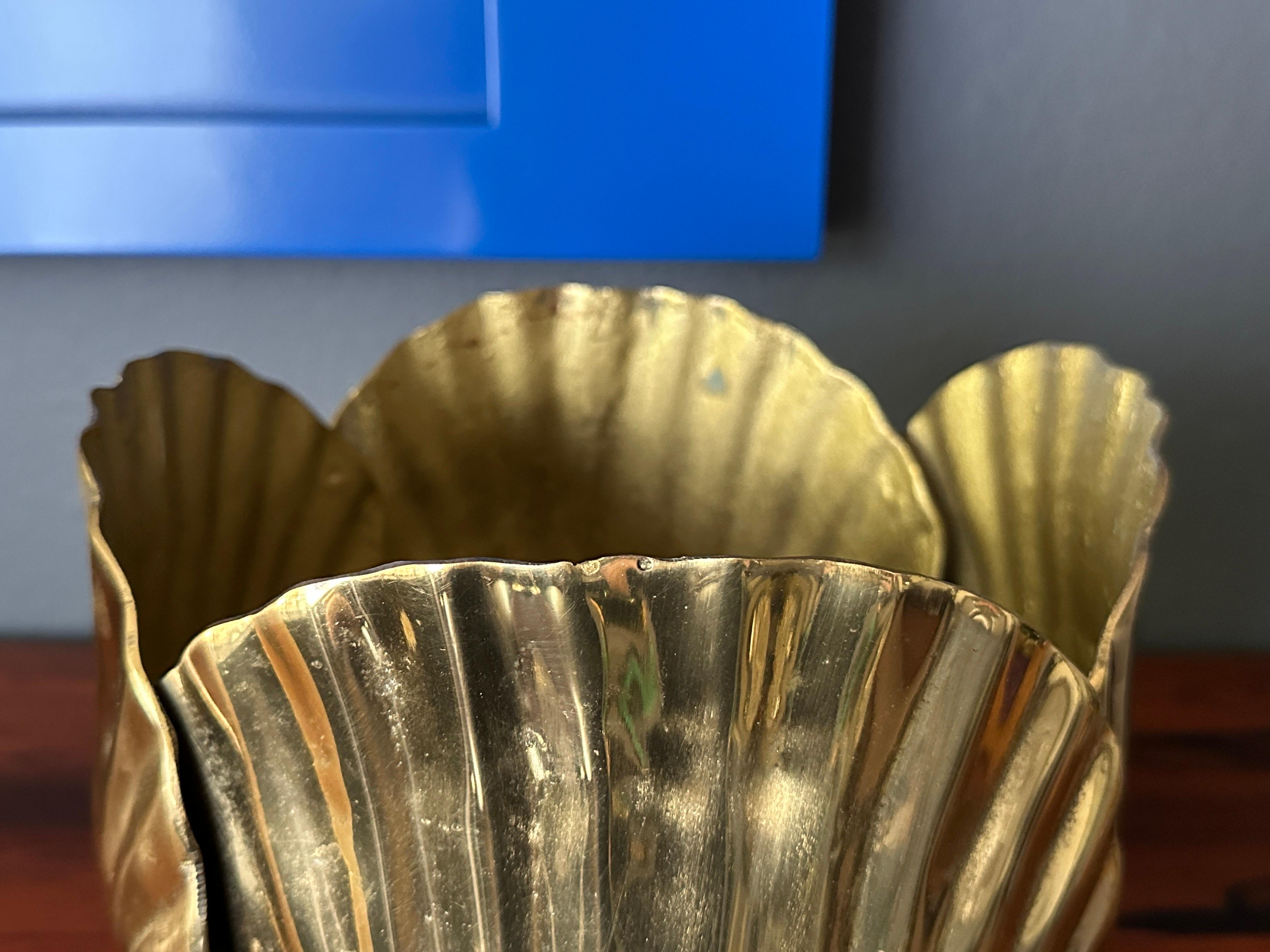Polished Brass Sea Shell Planter 5