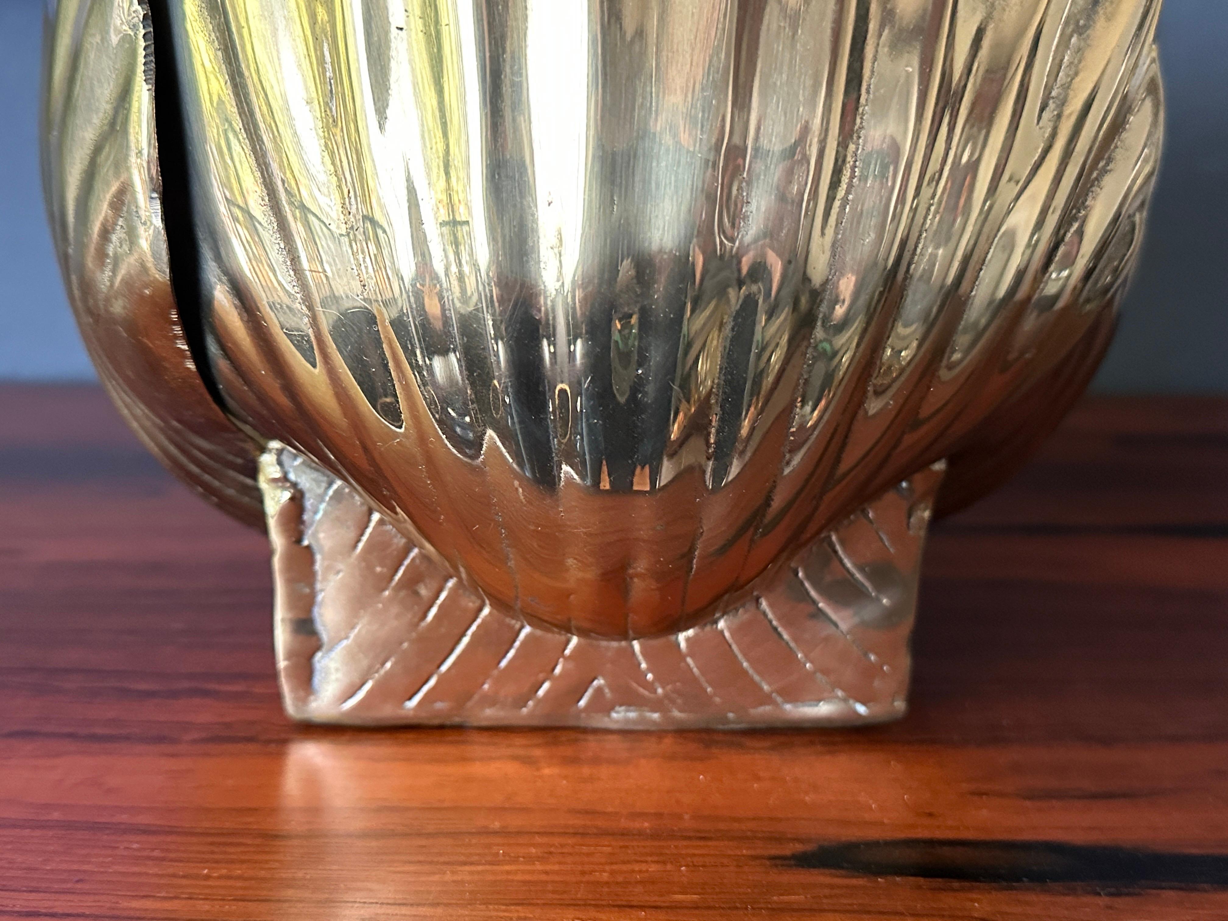 Polished Brass Sea Shell Planter 2