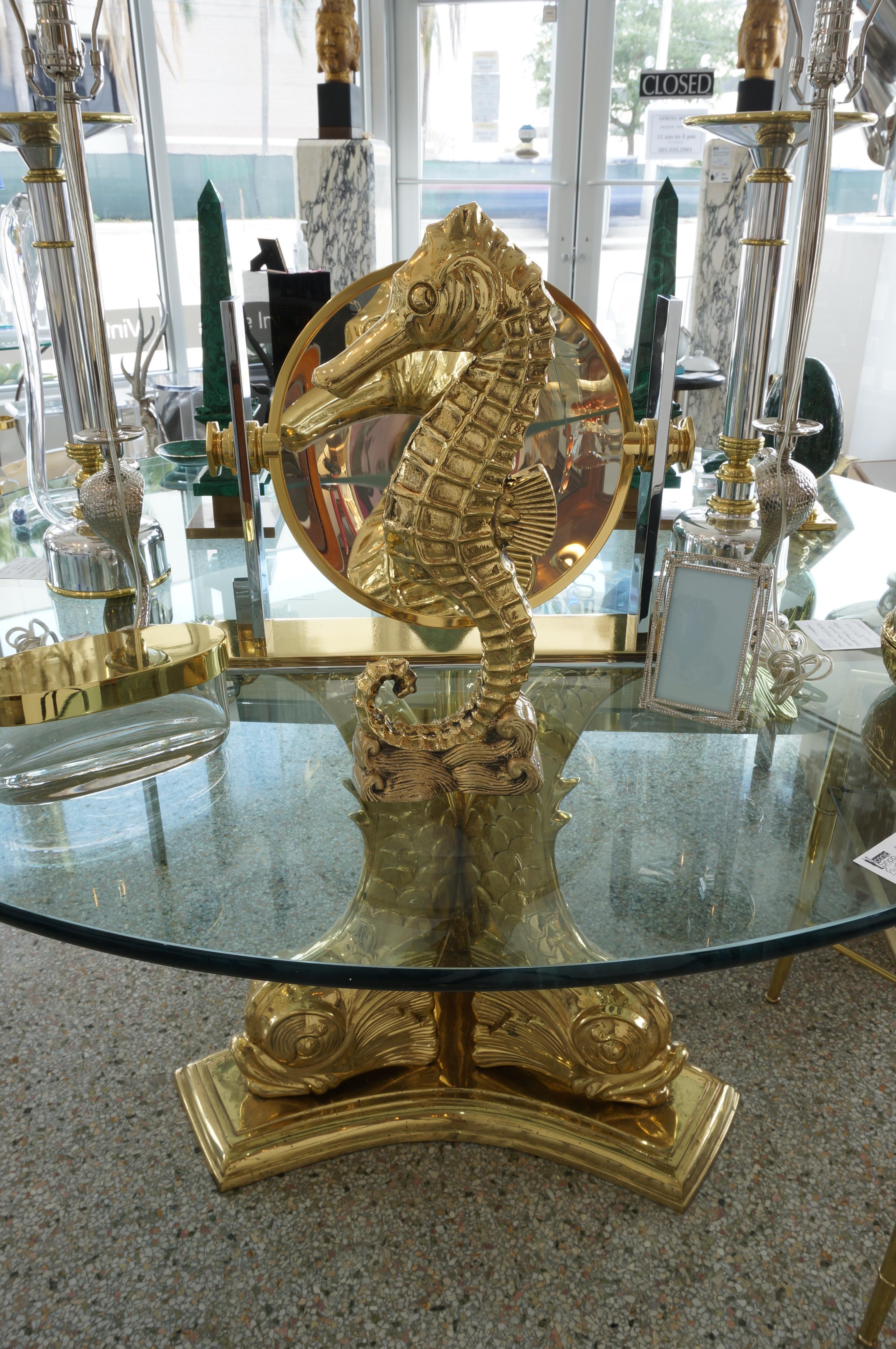 Polished Brass Seahorse Figure 4