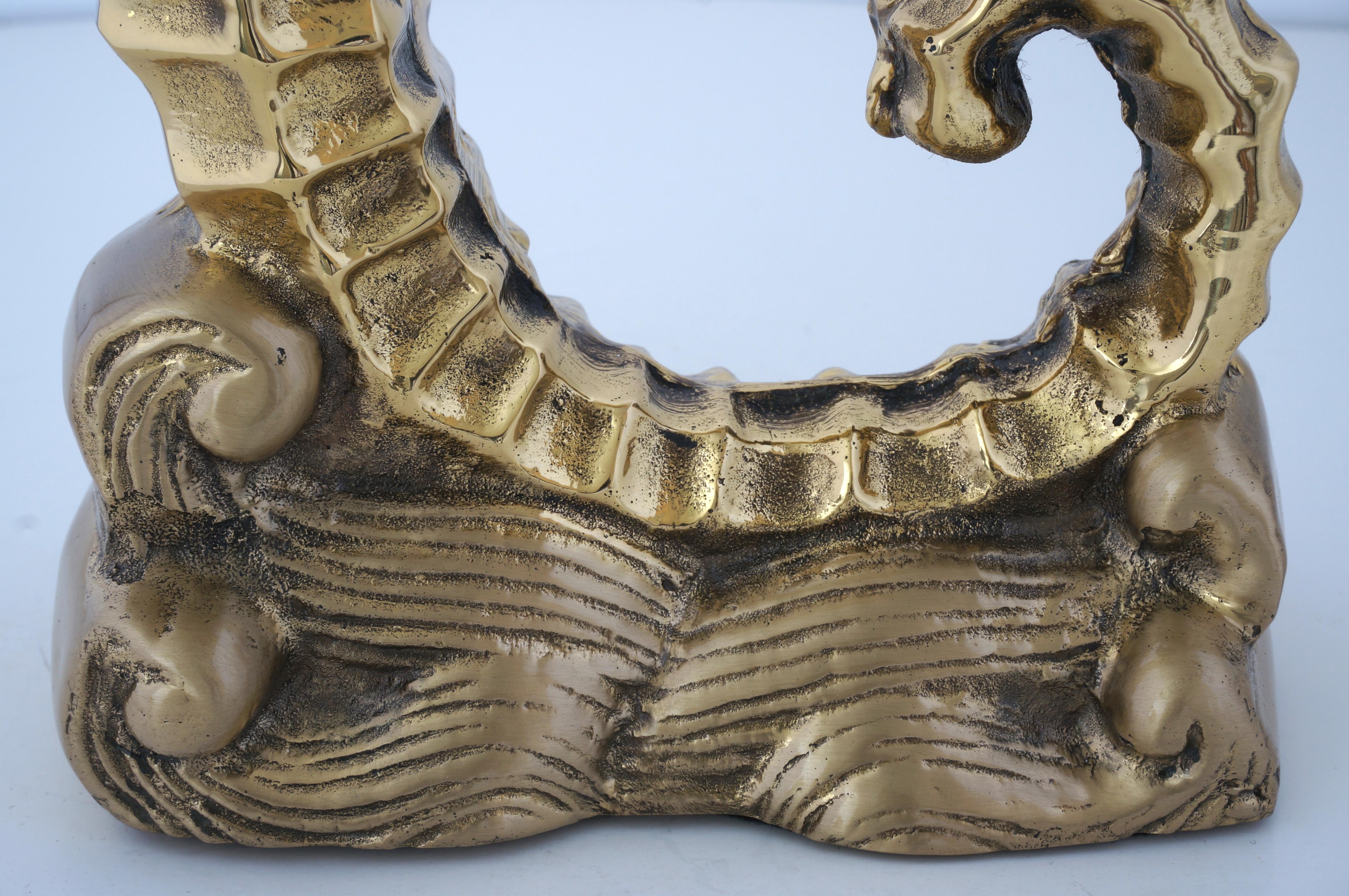 Polished Brass Seahorse Figure 1