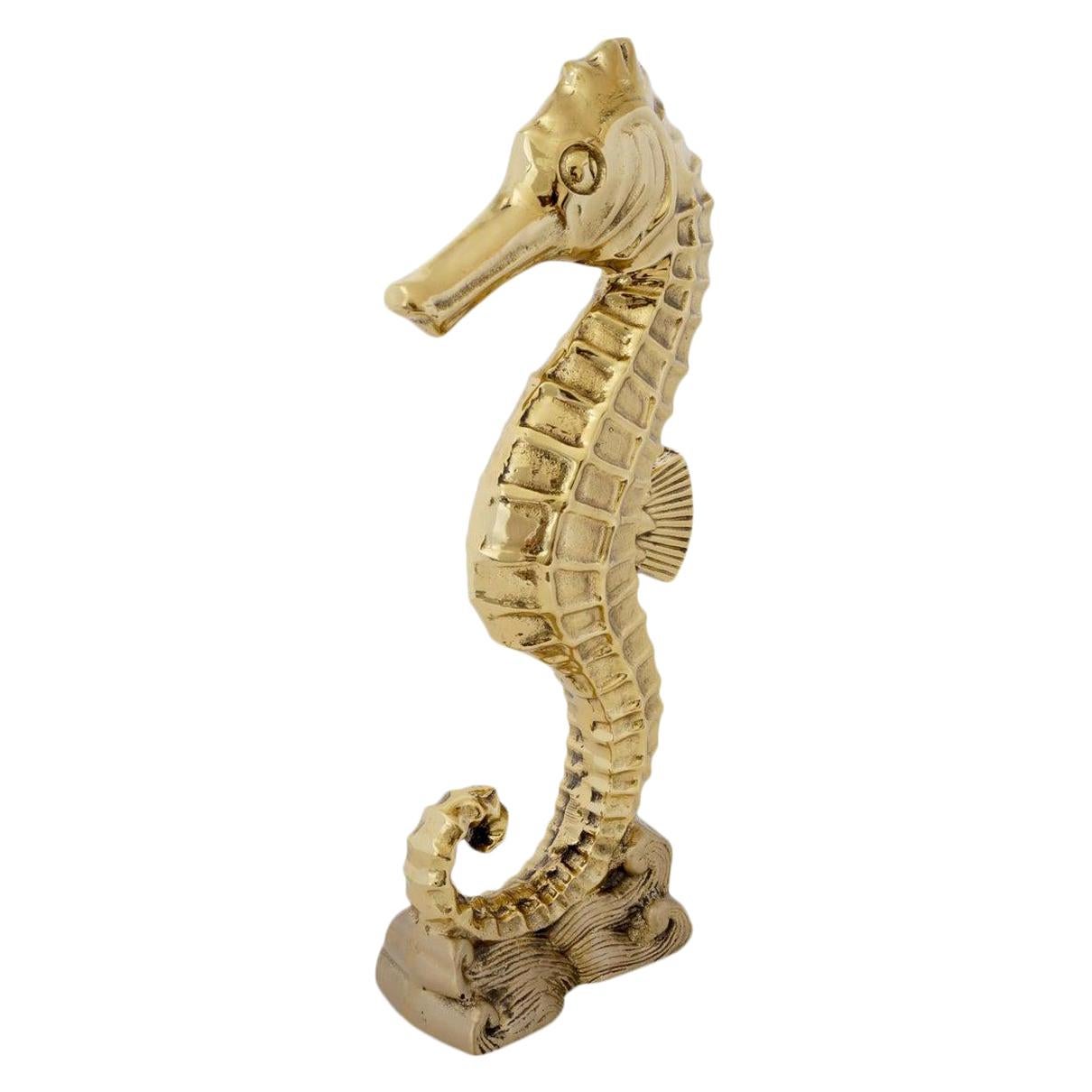 Polished Brass Seahorse Figure