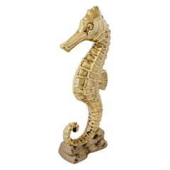 Vintage Polished Brass Seahorse Figure