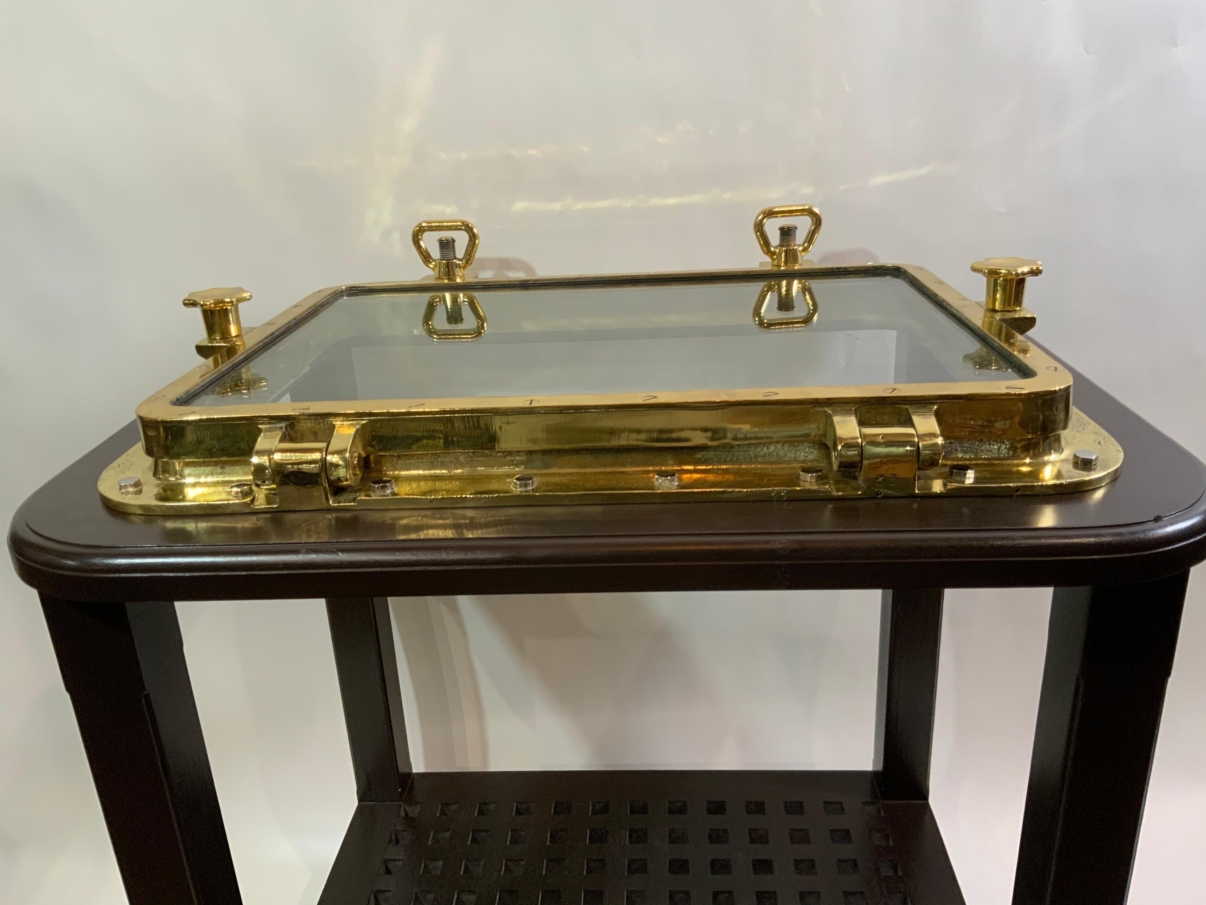 Polished Brass Ships Porthole Table For Sale 3