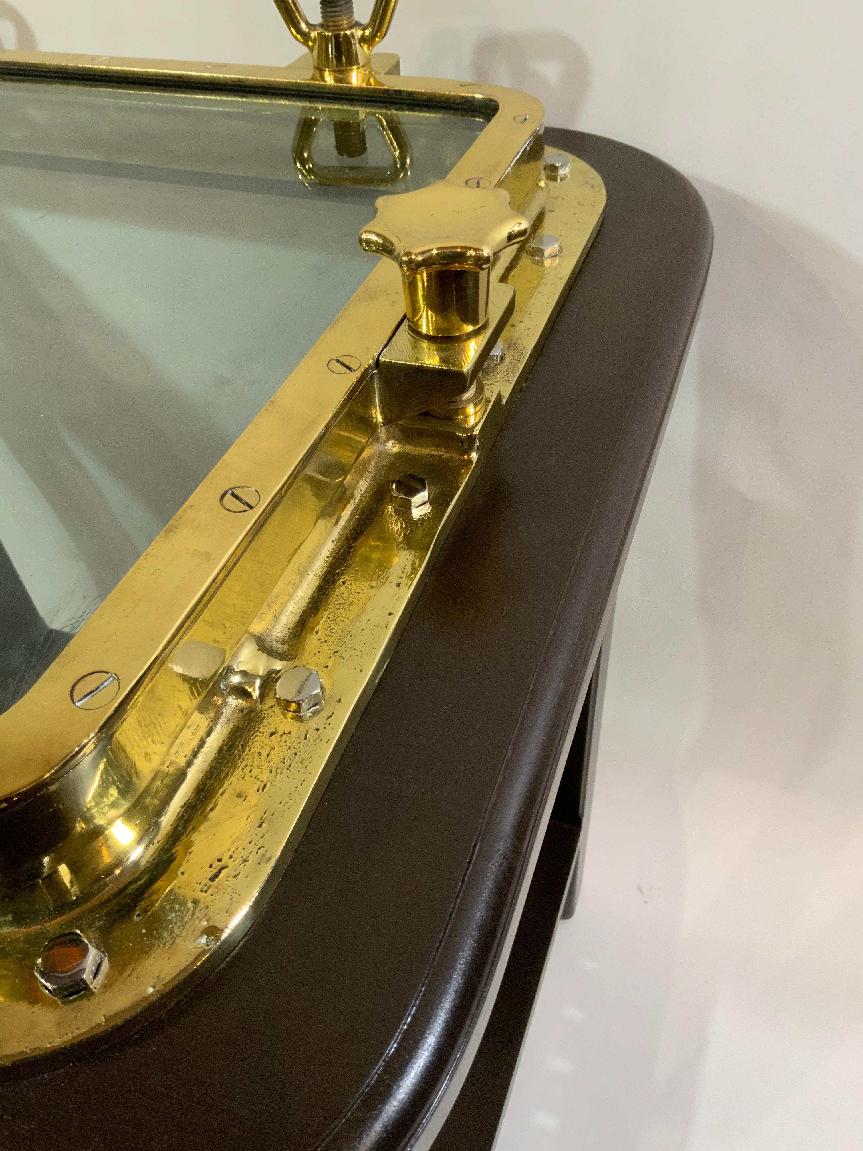 Polished Brass Ships Porthole Table For Sale 4