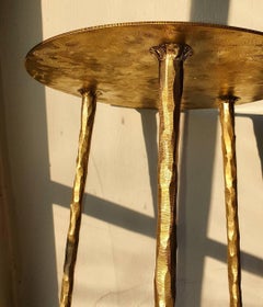 Polished Brass Side Table Signed by Lukasz Friedrich
