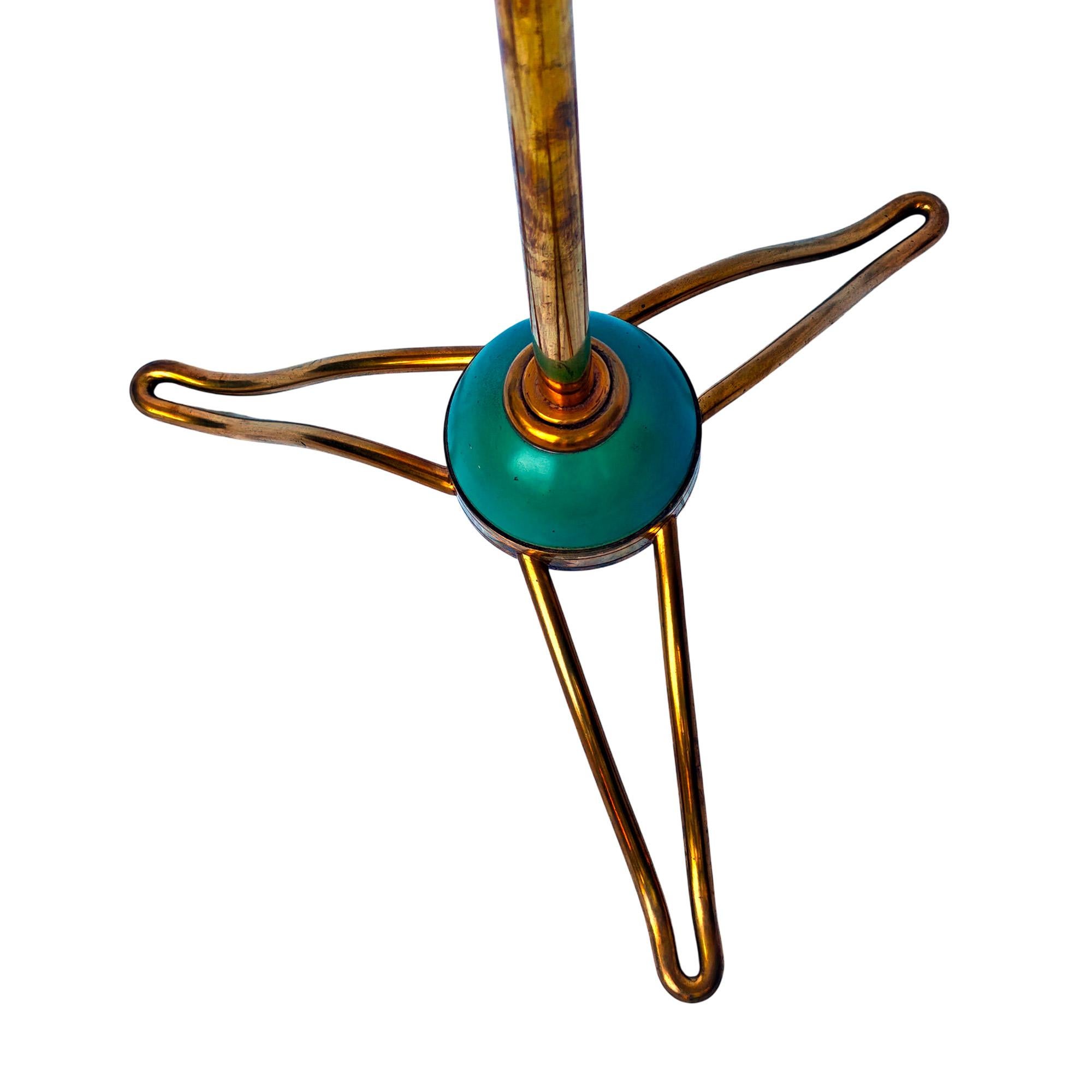 Lampada a stelo in ottone lucido - Francia 1950 in vendita 1