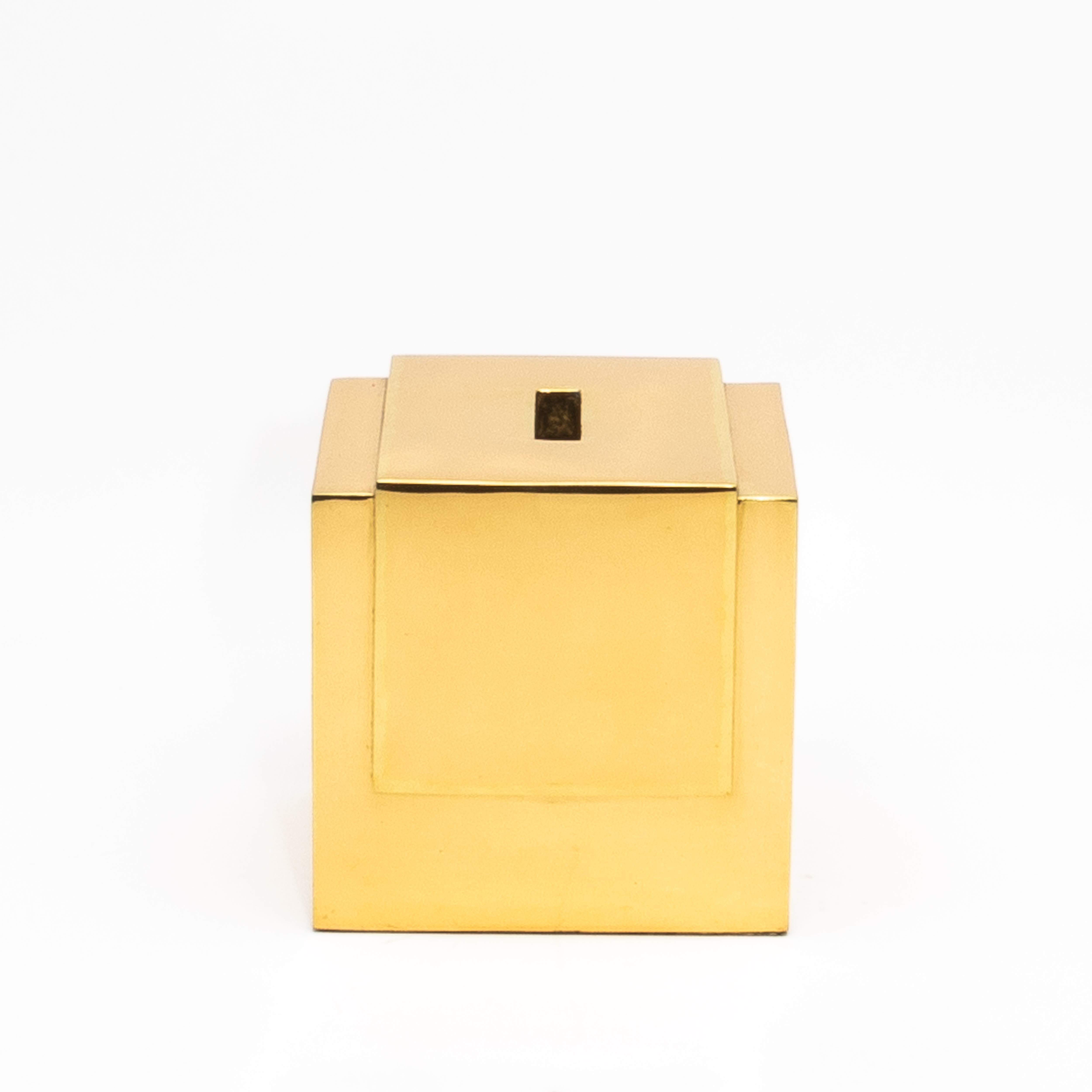 Modern Tissue Box in Polished Brass by R&Y Augousti