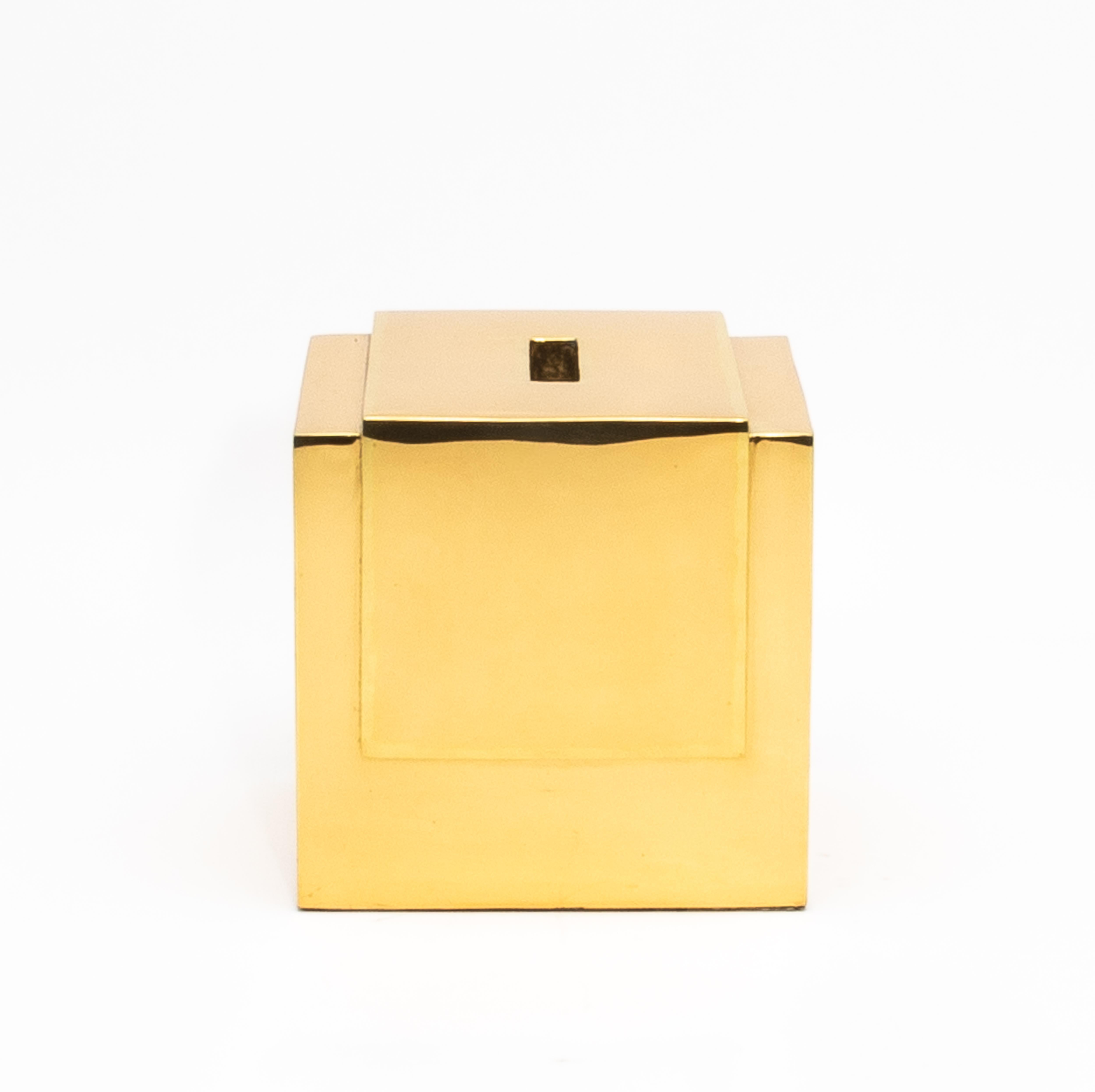 Hand-Crafted Tissue Box in Polished Brass by R&Y Augousti
