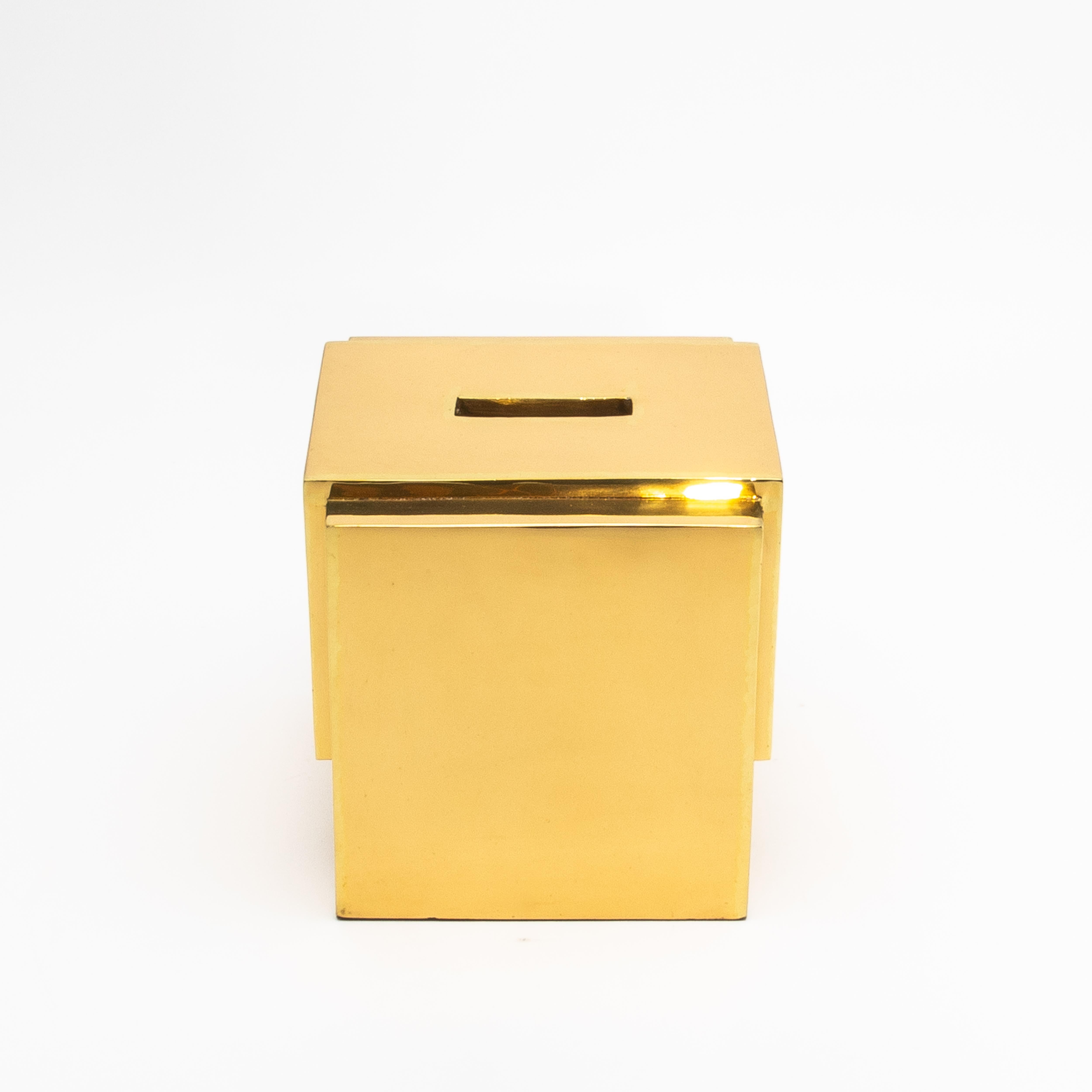 Tissue Box in Polished Brass by R&Y Augousti In New Condition In West Hollywood, CA