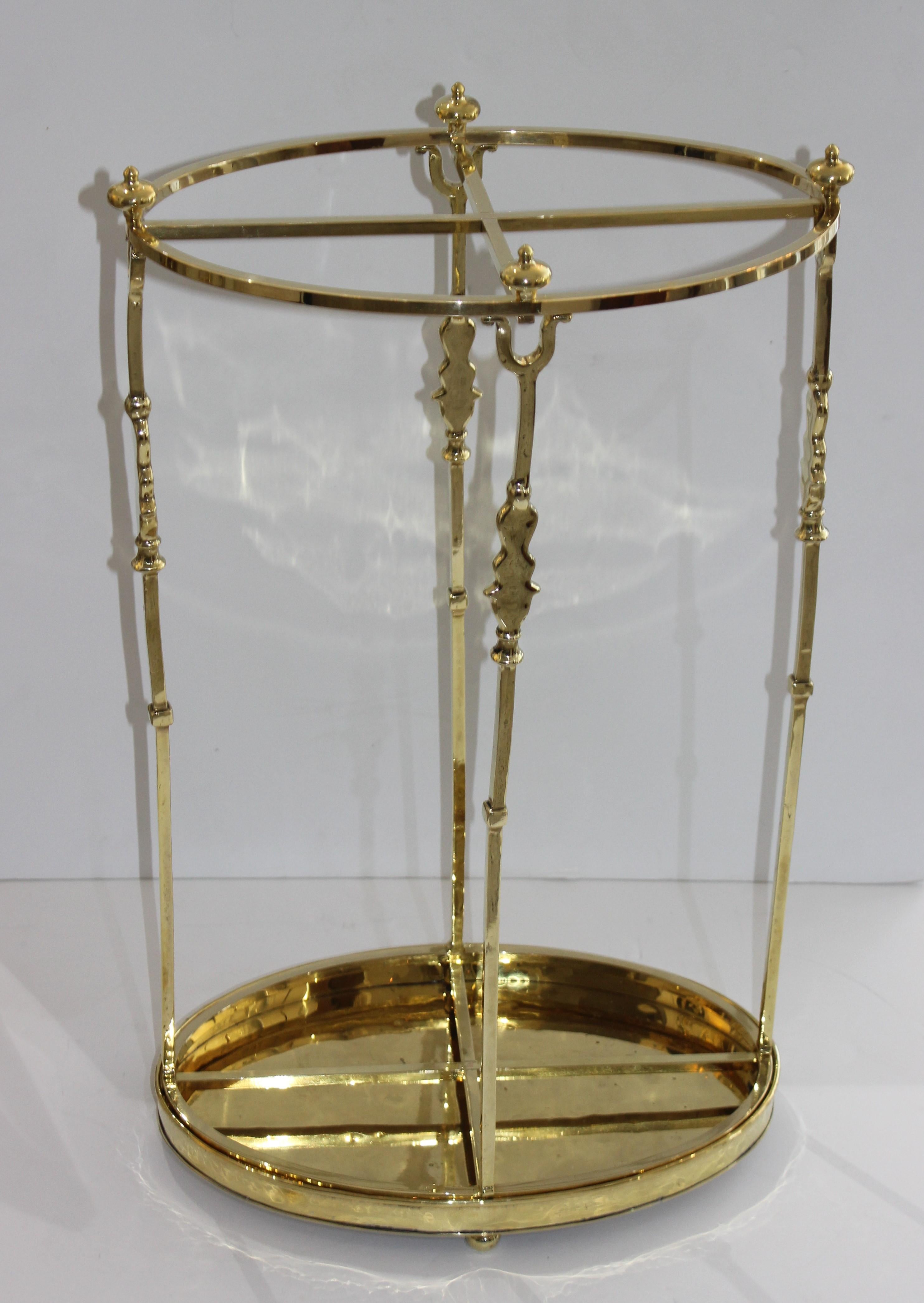 Mid-Century Modern Italian Brass Umbrella Stand