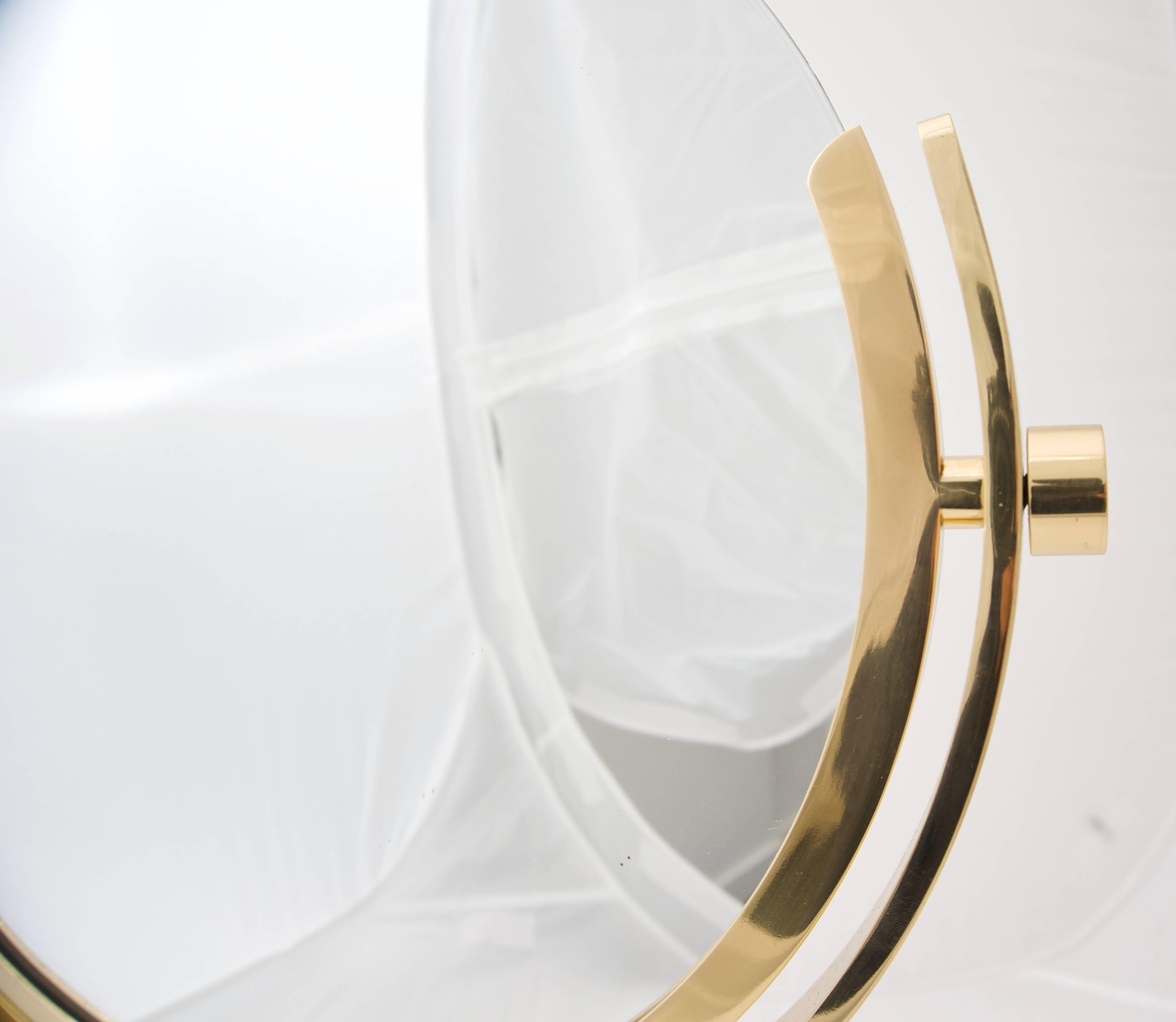 Polished Brass Vanity Table Mirror 1