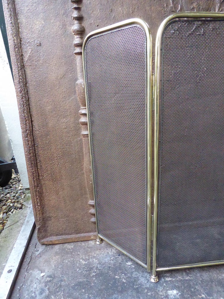 Polished Brass Victorian Style Fireplace Screen or Fire Screen at 1stdibs